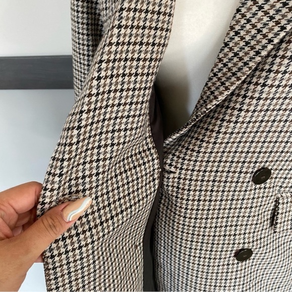 JOIE women’s houndstooth double breasted blazer jacket two pockets - Picture 12 of 17